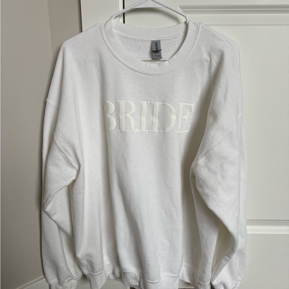 Gildan White Bride Crew Neck Sweater